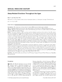 Sleep Related Erections Throughout the Ages