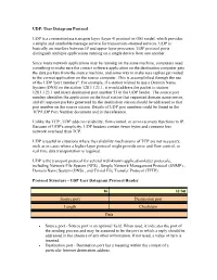 User Datagram Protocol UDP Is a Connectionless Transport Layer