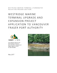 Westridge Marine Terminal Upgrade and Expansion Project Application to Vancouver Fraser Port Authority