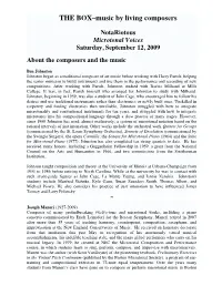 0912 BOX Program Notes