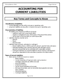 Accounting for Current Liabilities