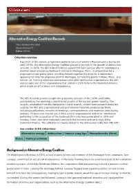 Alternative Energy Coalition Records Finding