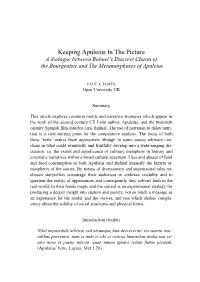 Keeping Apuleius in the Picture a Dialogue Between Buñuel’S Discreet Charm of the Bourgeoisie and the Metamorphoses of Apuleius
