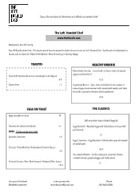 Lhc Menu 2018