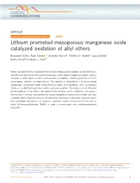 Lithium Promoted Mesoporous Manganese Oxide Catalyzed Oxidation of Allyl Ethers