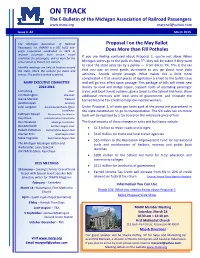 ON TRACK the E-Bulletin of the Michigan Association of Railroad Passengers Marprail@Yahoo.Com