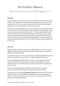 The Peterloo Massacre Some Ideas and Resources for Key Stages 3 Or 4