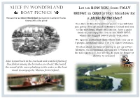 ALICE in WONDERLAND BOAT PICNICS a Picnic By
