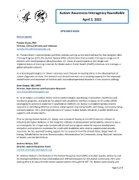 Autism Speaks 2021 Speaker Bios