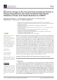 Beneficial Changes in Rat Vascular Endocannabinoid System In