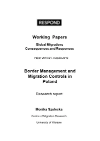 Border Management and Migration Controls in Poland Working Papers