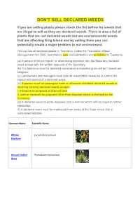 Don't Sell Declared Weeds
