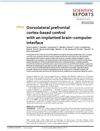 Dorsolateral Prefrontal Cortex-Based Control with an Implanted Brain–Computer Interface