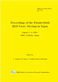 Proceedings of the Twenty-Sixth EGS Users' Meeting in Japan