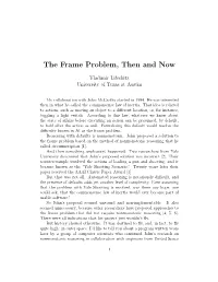 The Frame Problem, Then and Now