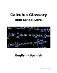 Calculus Glossary High School Level