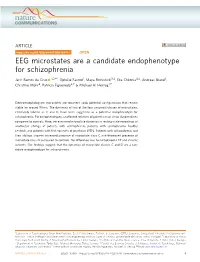 EEG Microstates Are a Candidate Endophenotype For