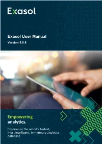 Exasol User Manual Version 6.0.8