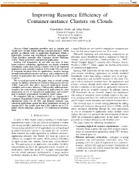 Improving Resource Efficiency of Container-Instance Clusters On