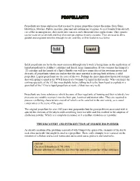 Introduction to Propellants