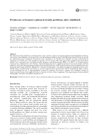 Predictors of Women's Physical Health Problems After Childbirth