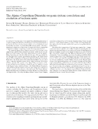The Alpine-Carpathian-Dinaridic Orogenic System: Correlation and Evolution of Tectonic Units
