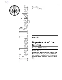 Designation of Critical Habitat for the Southwest Alaska Distinct Population Segment of the Northern Sea Otter; Final Rule