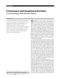 E-Governance and Corruption in the States Can Technology Serve the Aam Aadmi?