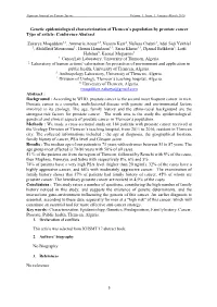 Genetic Epidemiological Characterization of Tlemcen's