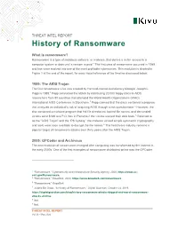 History of Ransomware