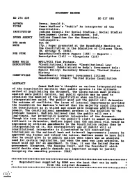 James Madison's" Public" As Interpreter of the Constitution