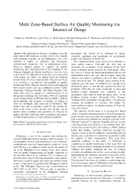 Multi Zone-Based Surface Air Quality Monitoring Via Internet of Things