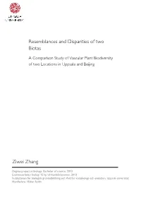 Resemblances and Disparities of Two Biotas Ziwei Zhang