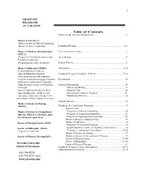 Table of Contents Mission & Vision Statements…