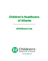2019 Donor List
