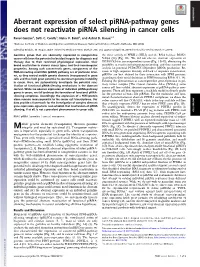 Aberrant Expression of Select Pirna-Pathway Genes Does Not