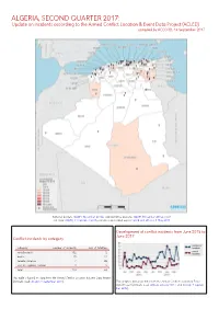 Algeria, Second Quarter 2017: Update on Incidents According to the Armed Conflict Location & Event Data Project