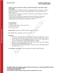 Analysis of Gene Expression in Wild Type and Notch1 Mutant Retinal Cells by Single Cell Profiling Karolina Mizeracka1, Jeffrey M