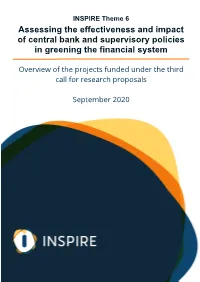 Assessing the Effectiveness and Impact of Central Bank and Supervisory Policies in Greening the Financial System