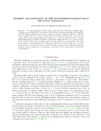 Stability and Triviality of the Transverse Invariant from Khovanov Homology