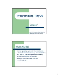Tinyos Programming I