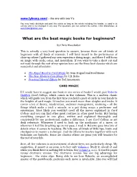 What Are the Best Magic Books for Beginners?