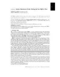 1 Acmsmall Author Submission Guide: Setting up Your Latex2ε Files