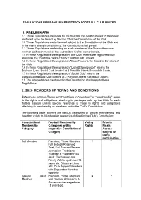 1. Preliminary 2. 2020 Membership Terms and Conditions