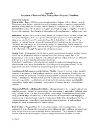 3/1/2011 Appendix 1 Integration of Prescott College Undergraduate