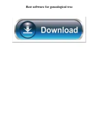 Best Software for Genealogical Tree
