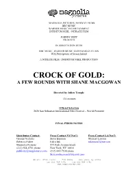 Crock of Gold: a Few Rounds with Shane Macgowan