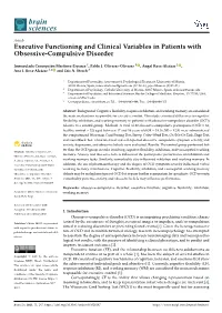 Executive Functioning and Clinical Variables in Patients with Obsessive-Compulsive Disorder