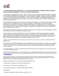 J.D. Power Ranks Dish Network No. 1 in Customer Satisfaction; Echostar Ranks Ahead of Cable, Satellite Competitors in Overall Customer Satisfaction