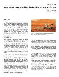 Long-Range Rovers for Mars Exploration and Sample Return